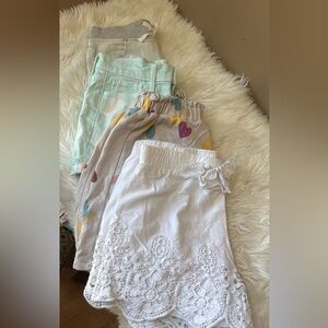 White Lace Skirt with Heart Patterned Pants